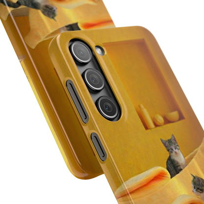 Cat Cozy Phone Case – Cute Kittens in Yellow Living Room Snap Case