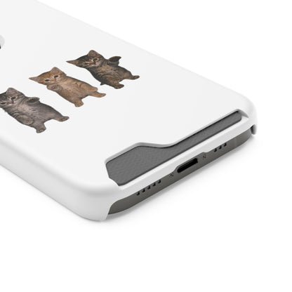 Cute Trio Kittens Phone Case with Card Holder