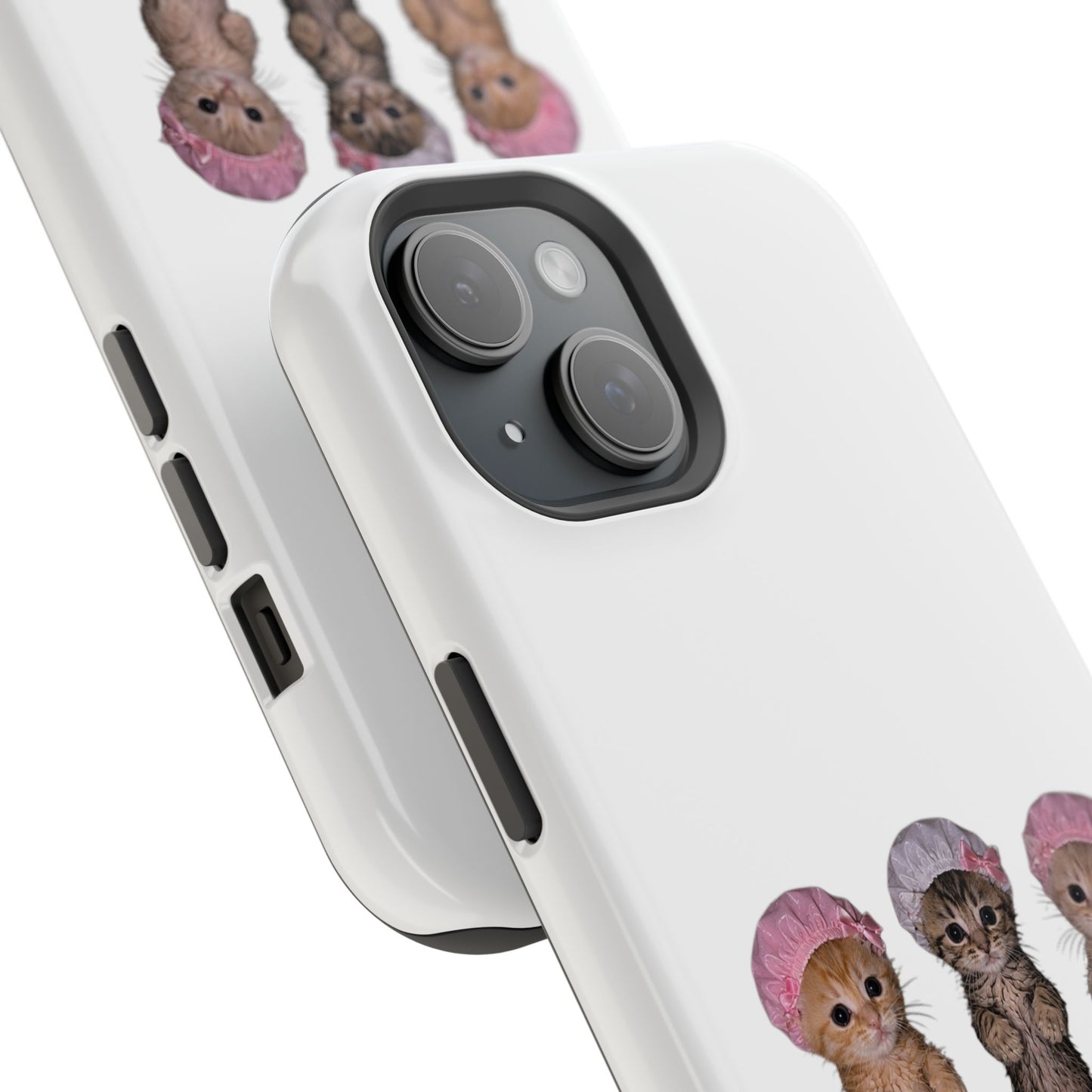 Cute Standing Kittens with Shower Caps  Phone Case