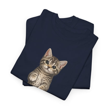 Standing Tabby Kitten T-Shirt — Cute Cat Graphic Tee for Cat Lovers
