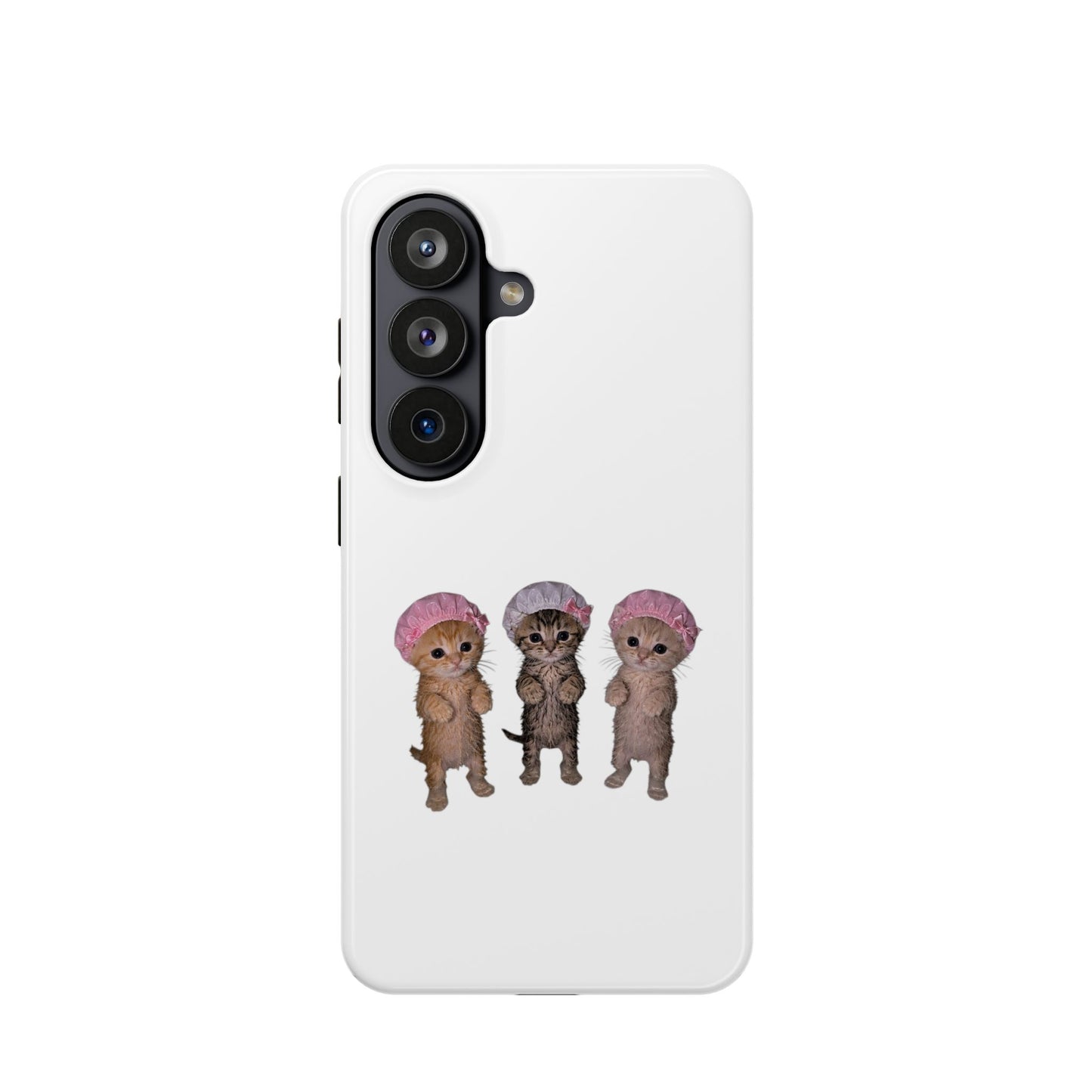Cute Standing Kittens with Shower Caps  Phone Case