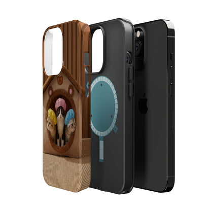 Cute Kittens in Cozy House Phone Case — Magnetic Impact-Resistant Case