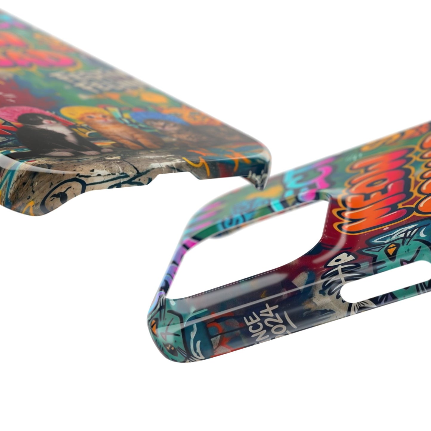 Meow Squad Graffiti Phone Case — Colorful Cat Crew Slim Case