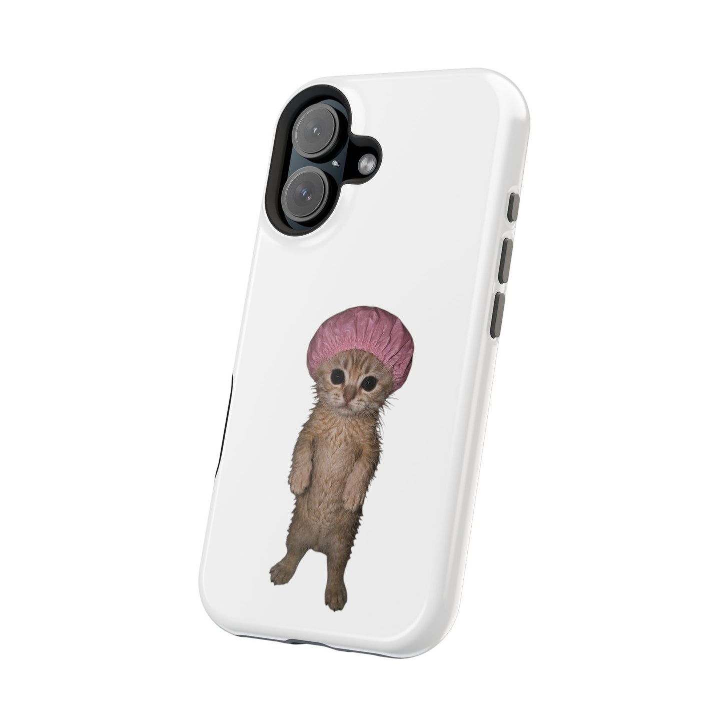 Cute Kitten in Shower Cap  Magnetic Impact-Resistant