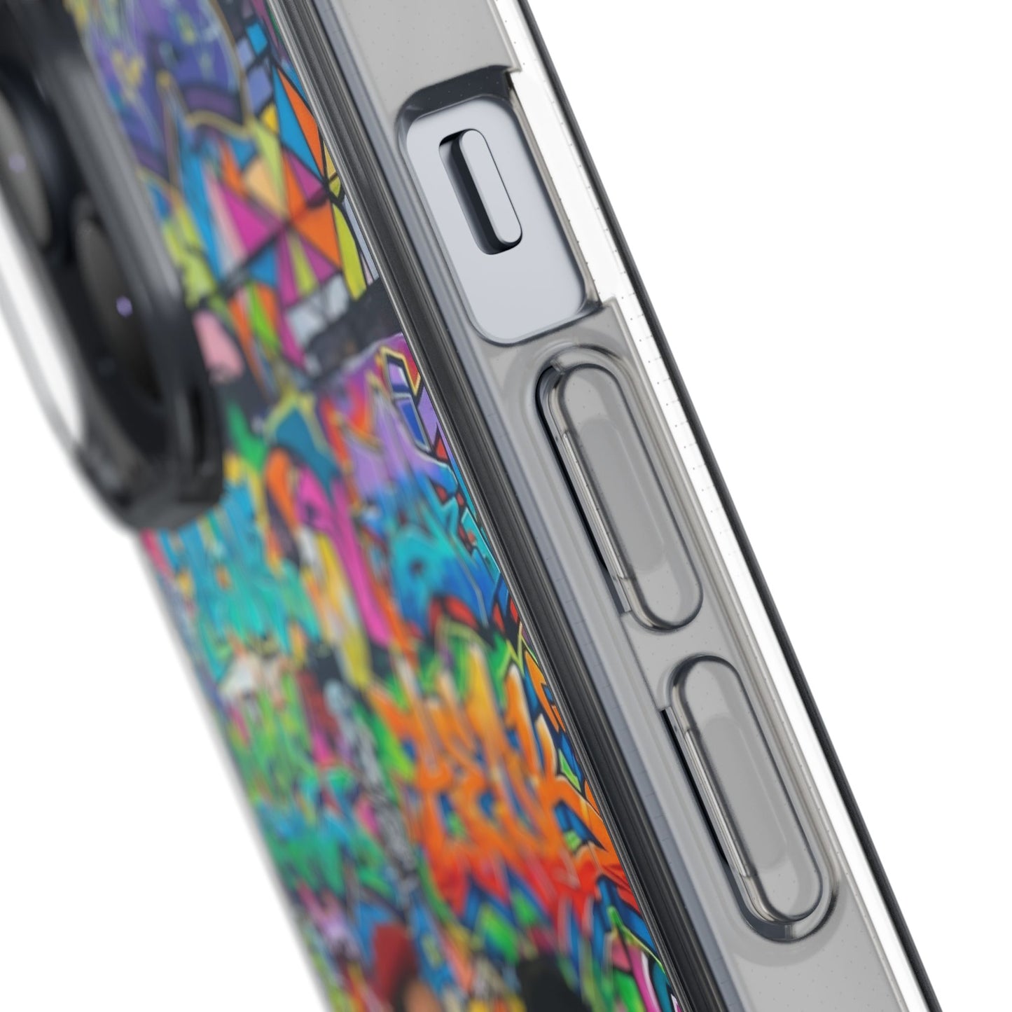 Clear Phone Case — Colorful Graffiti Pugs Design