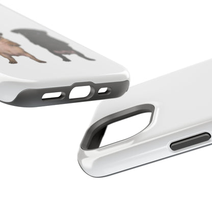 Cute Standing Pug Duo Magnetic Impact-Resistant Phone Case