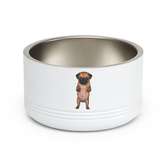 Cute Dog Pug Standing 18oz Stainless Pet Bowl
