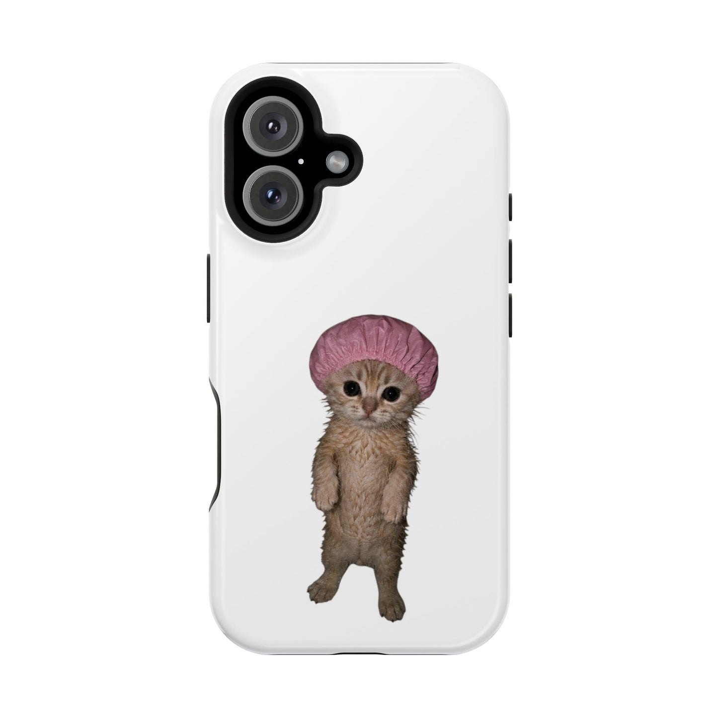Cute Kitten in Shower Cap  Magnetic Impact-Resistant