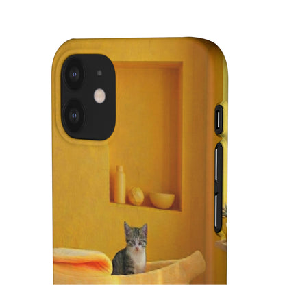 Cat Cozy Phone Case – Cute Kittens in Yellow Living Room Snap Case