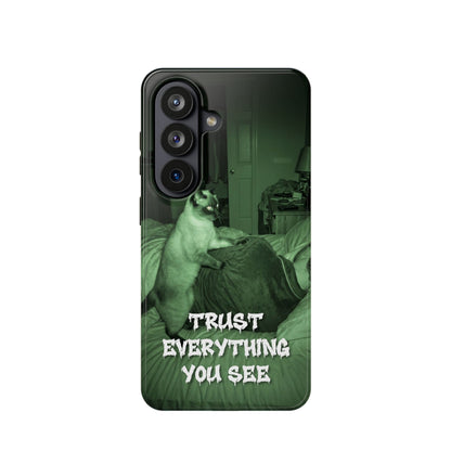 Phone Case 'Trust Everything You See' Green Dog Photo Magnetic Impact-Resistant Case