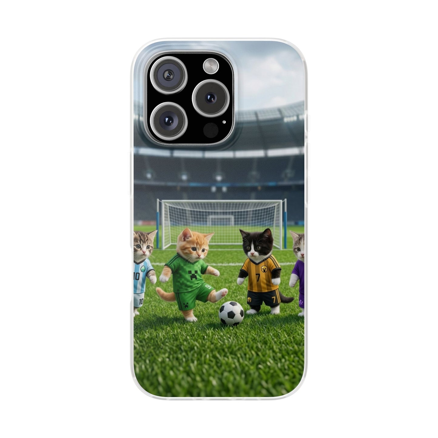 Cute Soccer Cats Phone Case — Kawaii Football Kit iPhone Cover