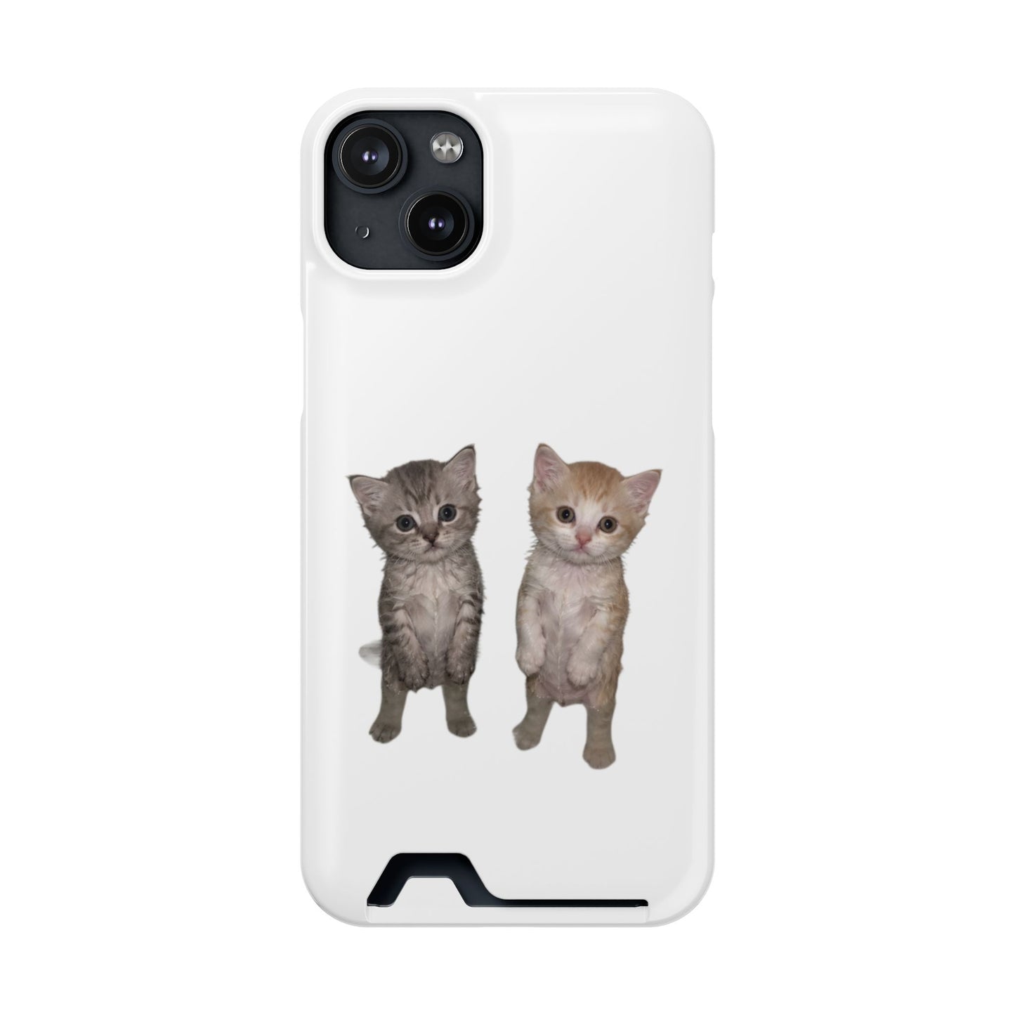 Duo Cute Kitten Phone Case with Card Holder