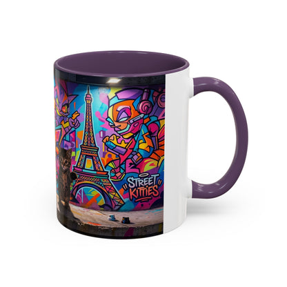 Street Kitties Graffiti Coffee Mug — Colorful Cat Art Accent Mug (11/15oz)