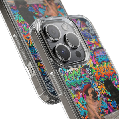 Clear Phone Case — Colorful Graffiti Pugs Design