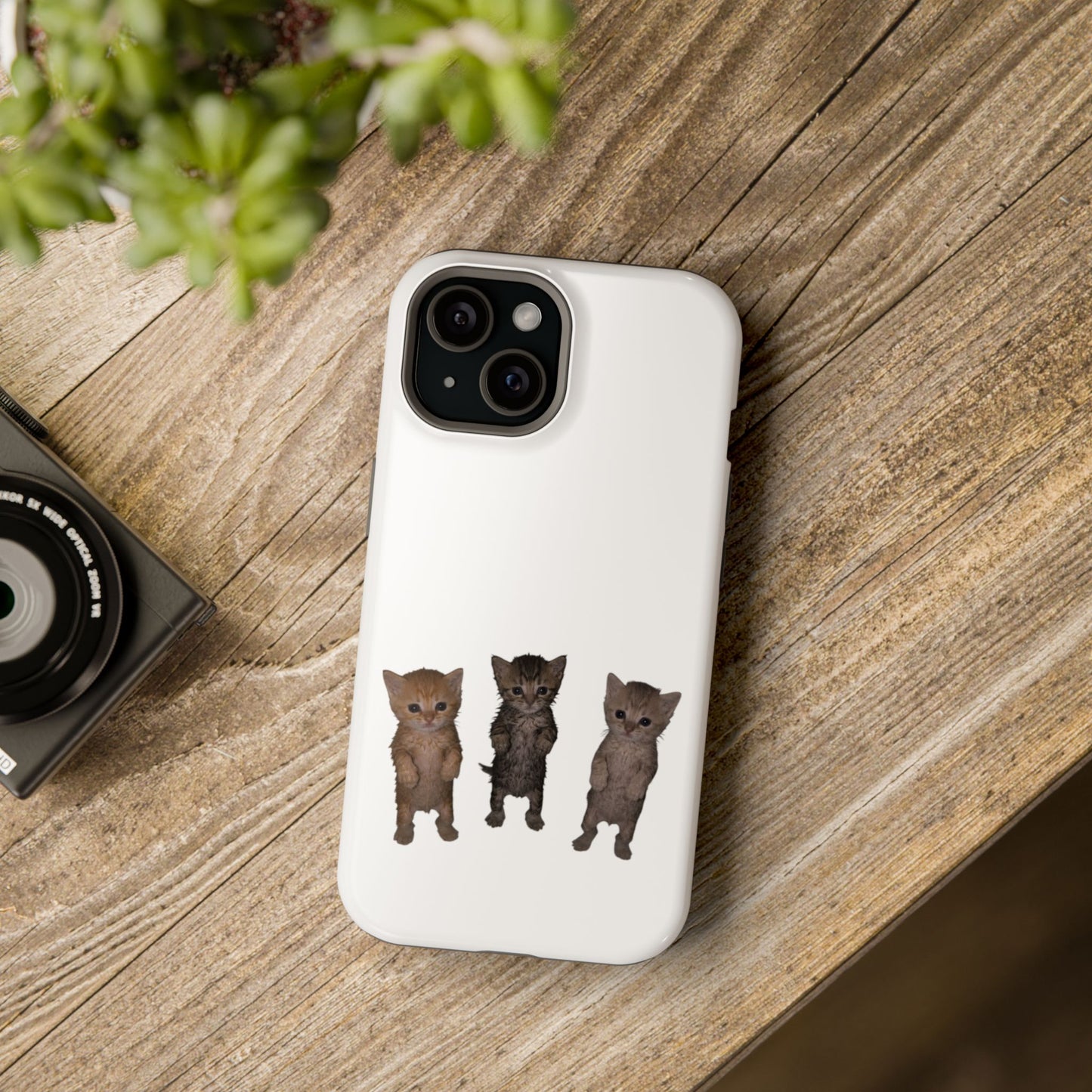 Cute Trio Kittens  Magnetic Impact-Resistant Phone Case