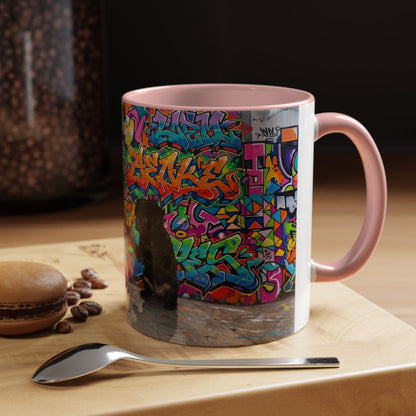 Graffiti Pug Coffee Mug — Colorful Street Art Accent Mug (11/15oz)
