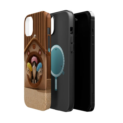 Cute Kittens in Cozy House Phone Case — Magnetic Impact-Resistant Case