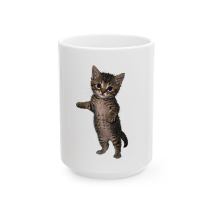 Cute Standing Kitten Ceramic Mug  (11oz & 15oz)