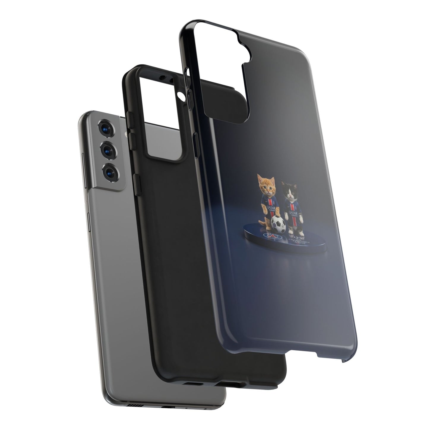 Phone Case — Cute Soccer Cats Design (Kawaii Kitten Football Fans)