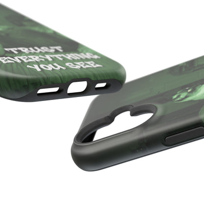 Phone Case 'Trust Everything You See' Green Dog Photo Magnetic Impact-Resistant Case