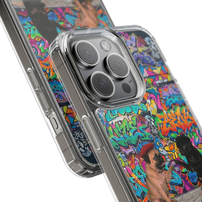 Clear Phone Case — Colorful Graffiti Pugs Design