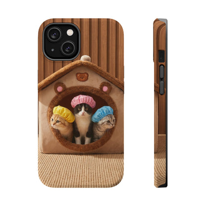 Cute Kittens in Cozy House Phone Case — Magnetic Impact-Resistant Case