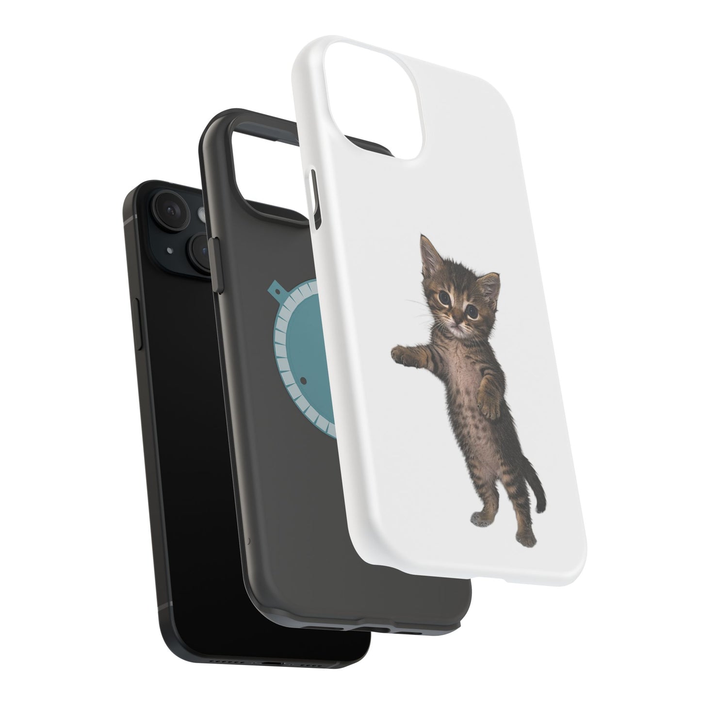 Cute Standing Kitten Magnetic Phone Case