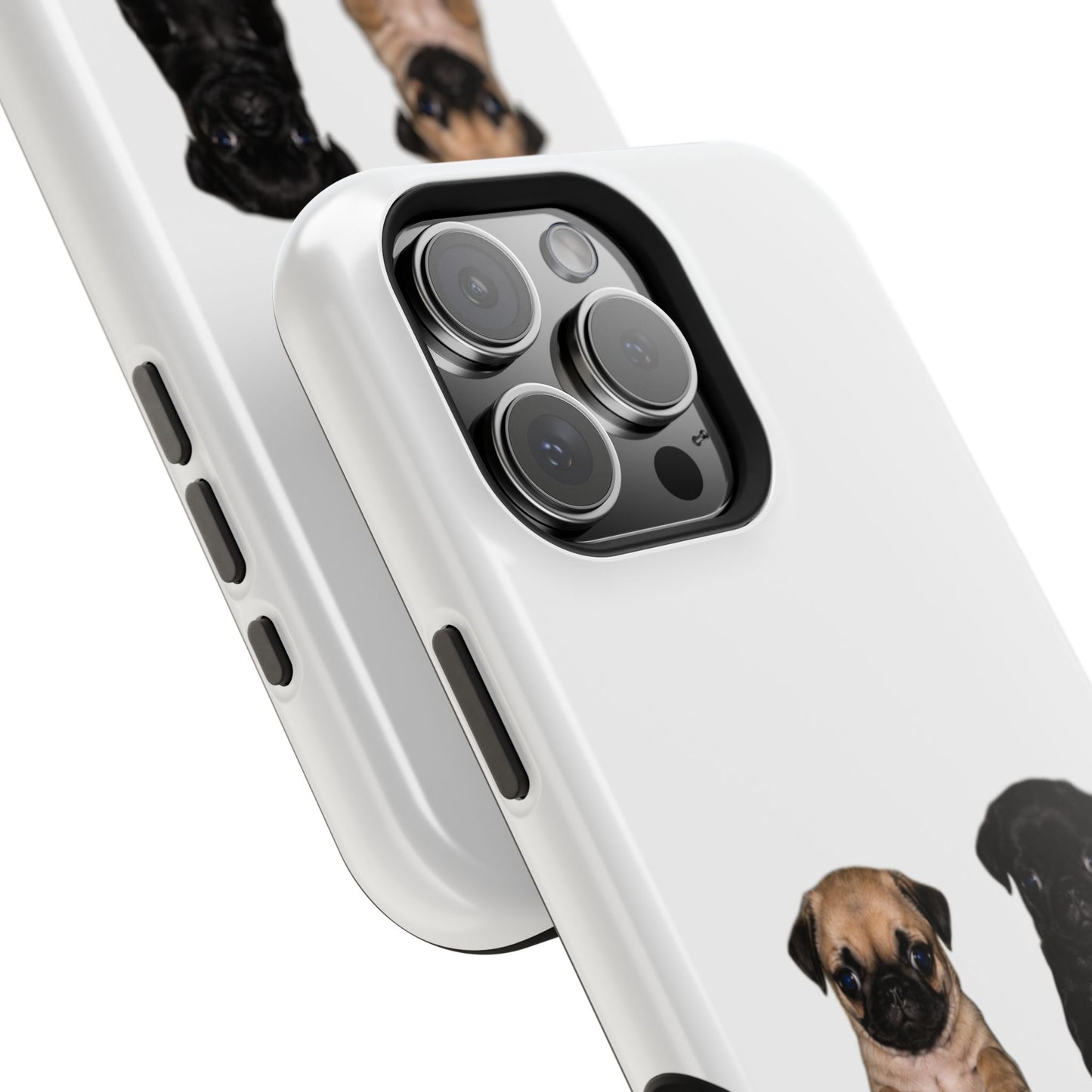 Cute Standing Pug Duo Magnetic Impact-Resistant Phone Case