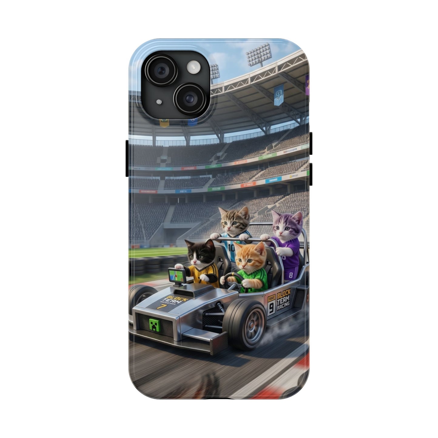 Racing Cats Tough Phone Case — Cute Kittens Driving Racecar Phone Cover