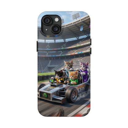 Racing Cats Tough Phone Case — Cute Kittens Driving Racecar Phone Cover