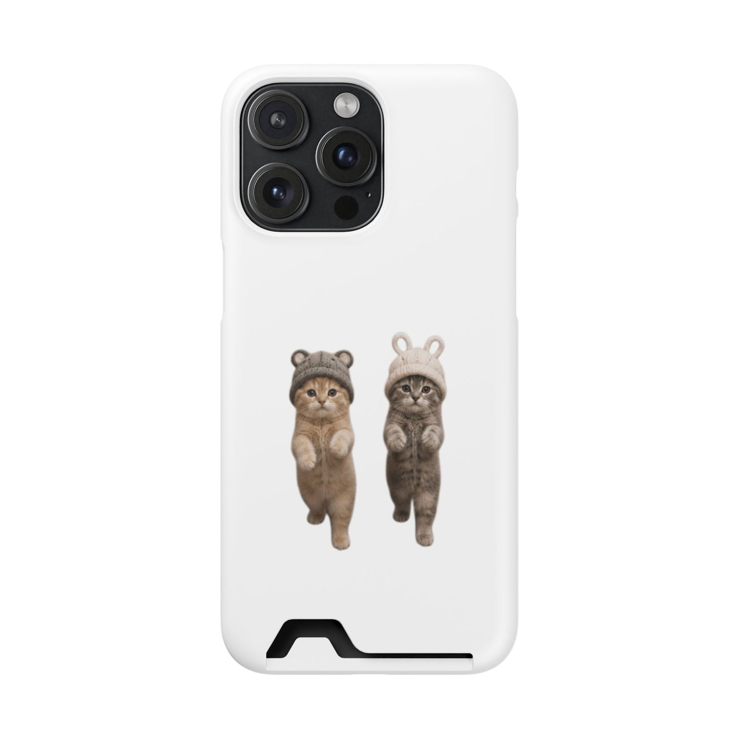Kawaii Cats with Bear & Bunny  Cute Cat Duo Phone Card Case