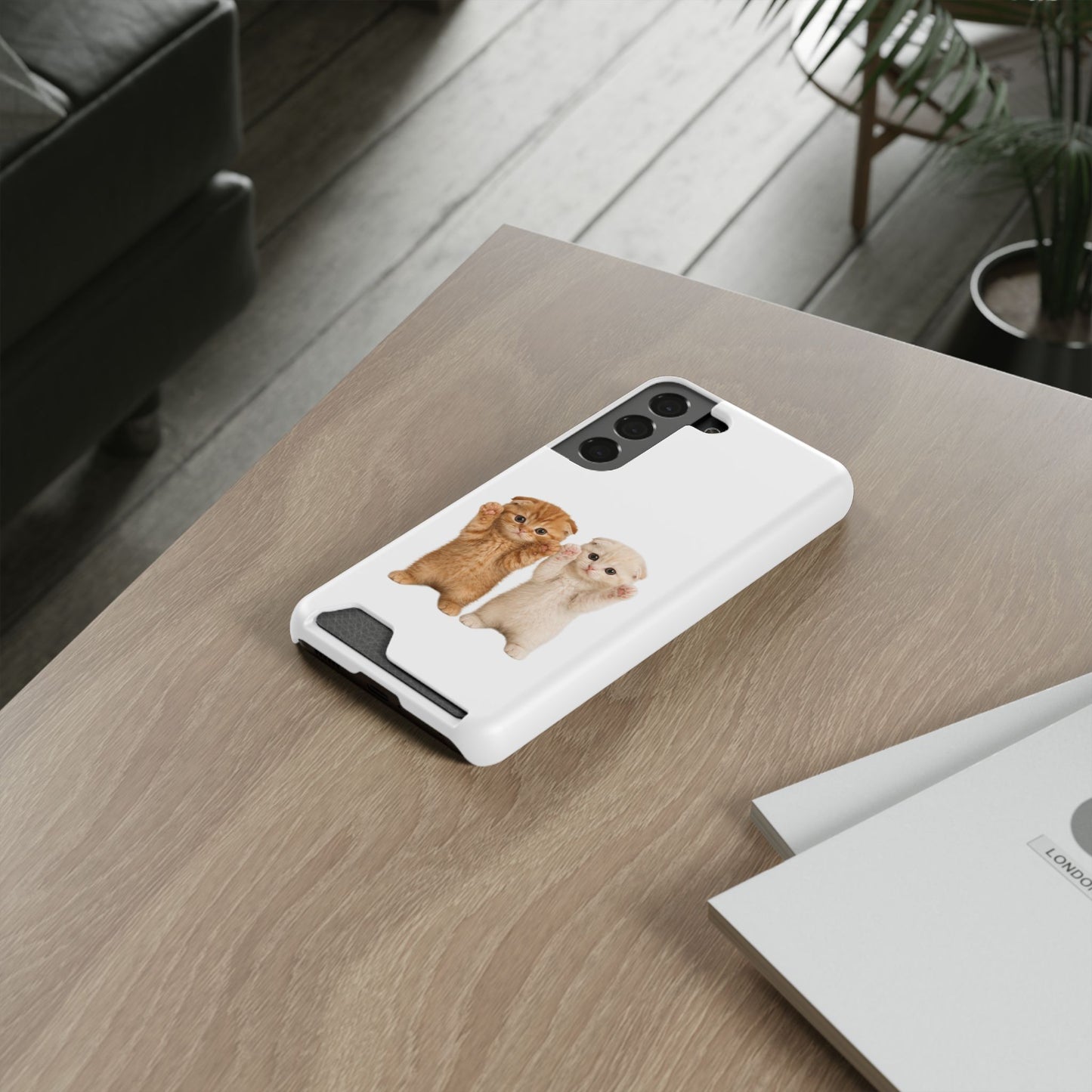 Cute Kittens Phone Case with Card Holder