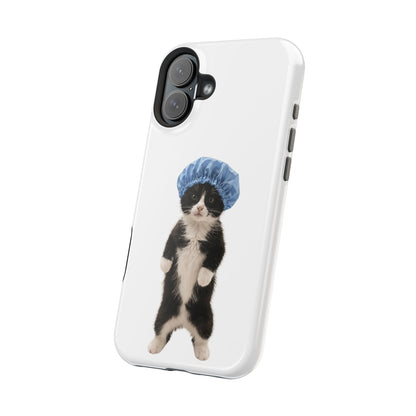 Cute Cat in Shower Cap Magnetic Impact-Resistant Phone Case