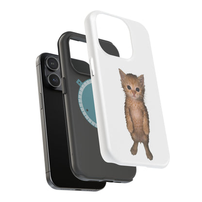 Cute Standing Kitten Magnetic Impact-Resistant Phone Case