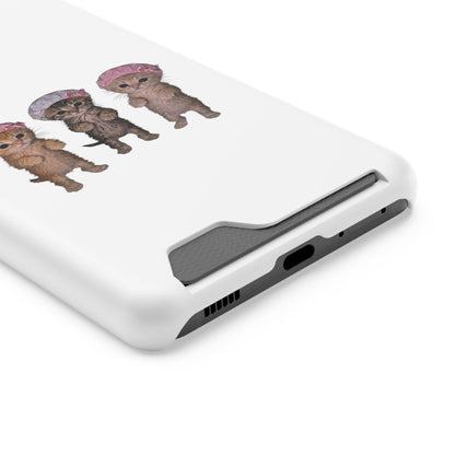 Cute Three Kittens Phone Case with Card Holder