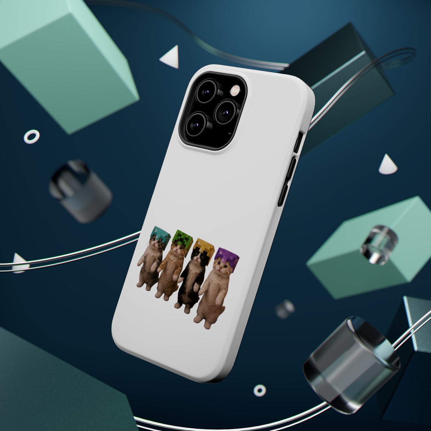 Dancing Kittens Minecraft Helmet Magnetic Impact-Resistant Phone Case
