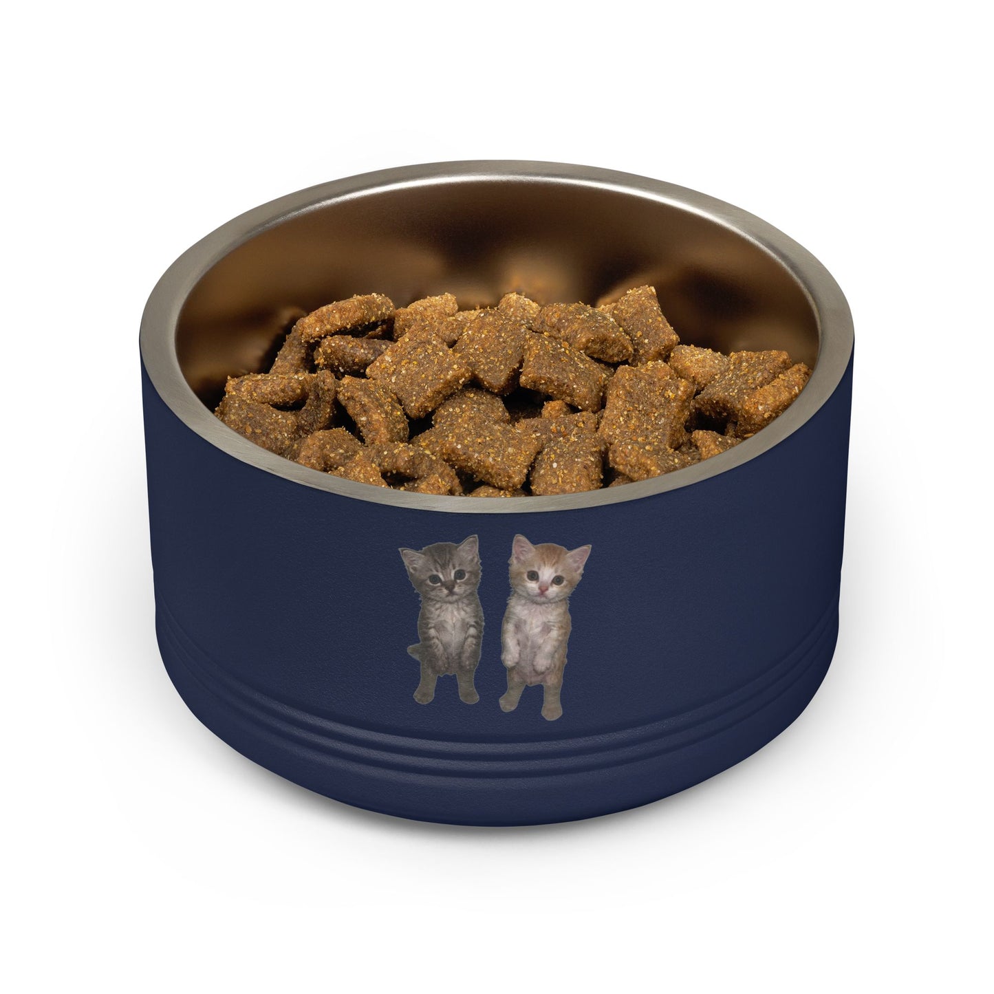 Duo Cute Cat Stainless Steel Pet Bowl — 18 oz