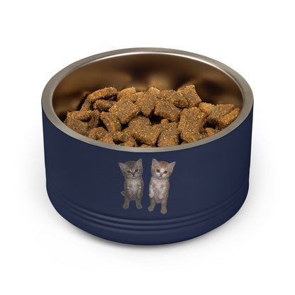 Duo Cute Cat Stainless Steel Pet Bowl — 18 oz
