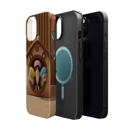 Cute Kittens in Cozy House Phone Case — Magnetic Impact-Resistant Case