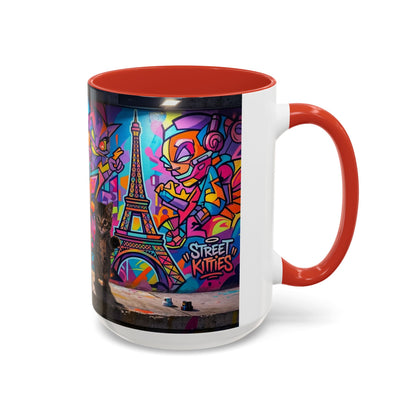 Street Kitties Graffiti Coffee Mug — Colorful Cat Art Accent Mug (11/15oz)