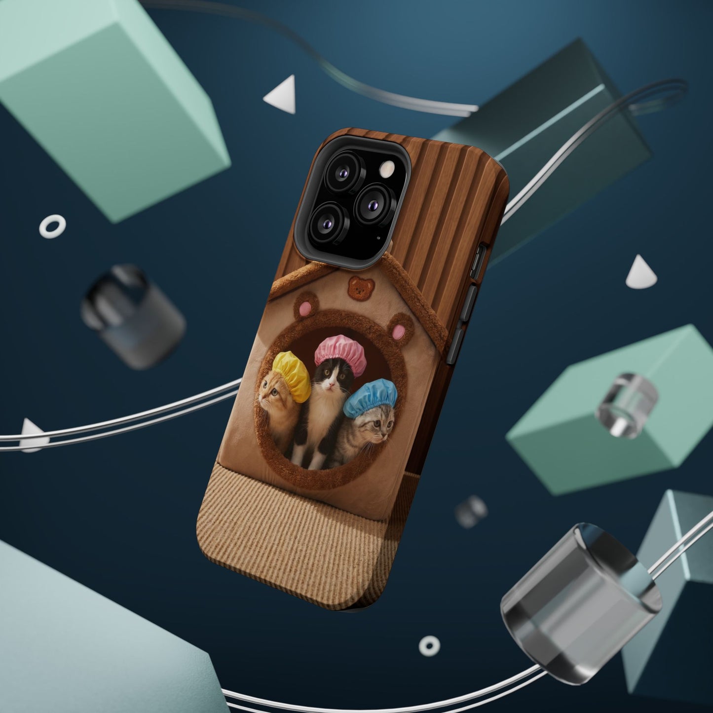 Cute Kittens in Cozy House Phone Case — Magnetic Impact-Resistant Case