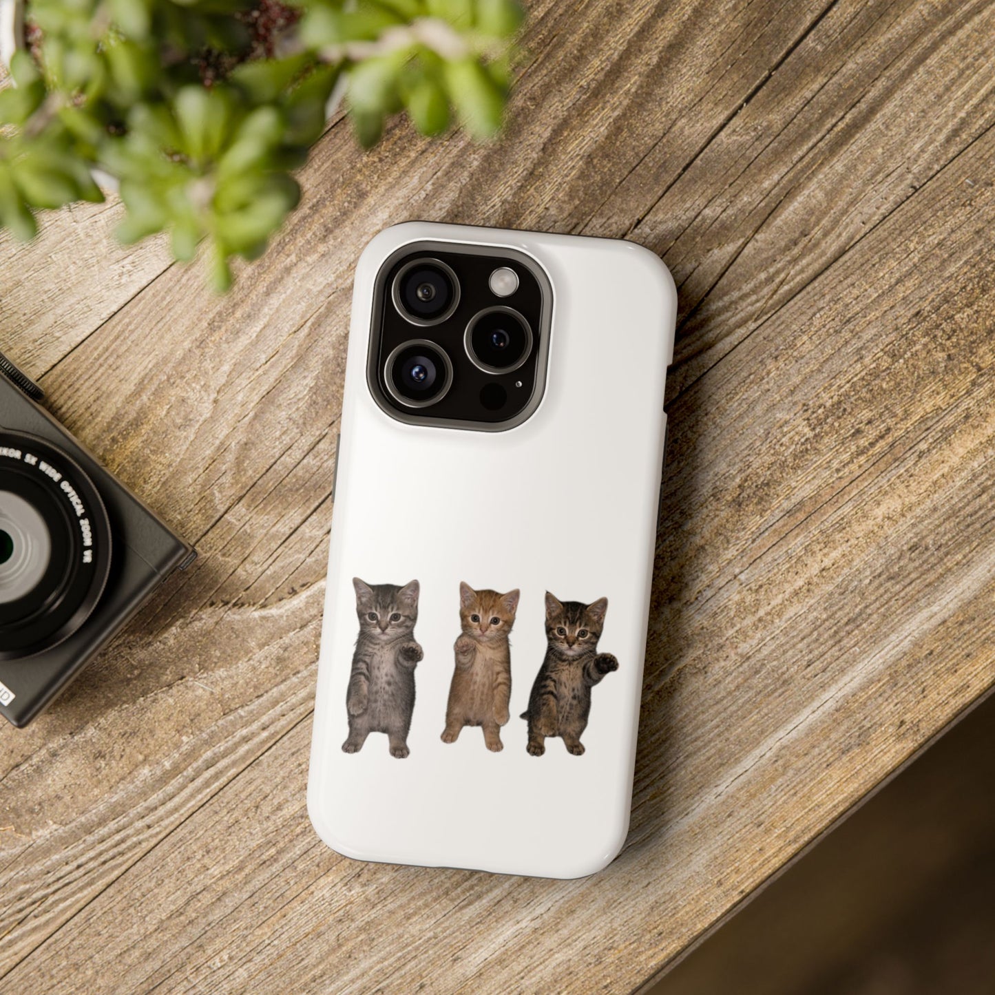Cute Standing Trio Kittens Dancing Magnetic Impact-Resistant Phone Case