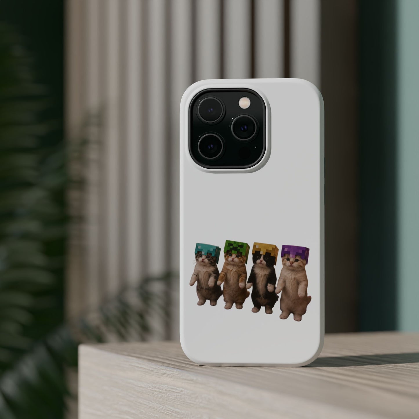 Dancing Kittens Minecraft Helmet Magnetic Impact-Resistant Phone Case