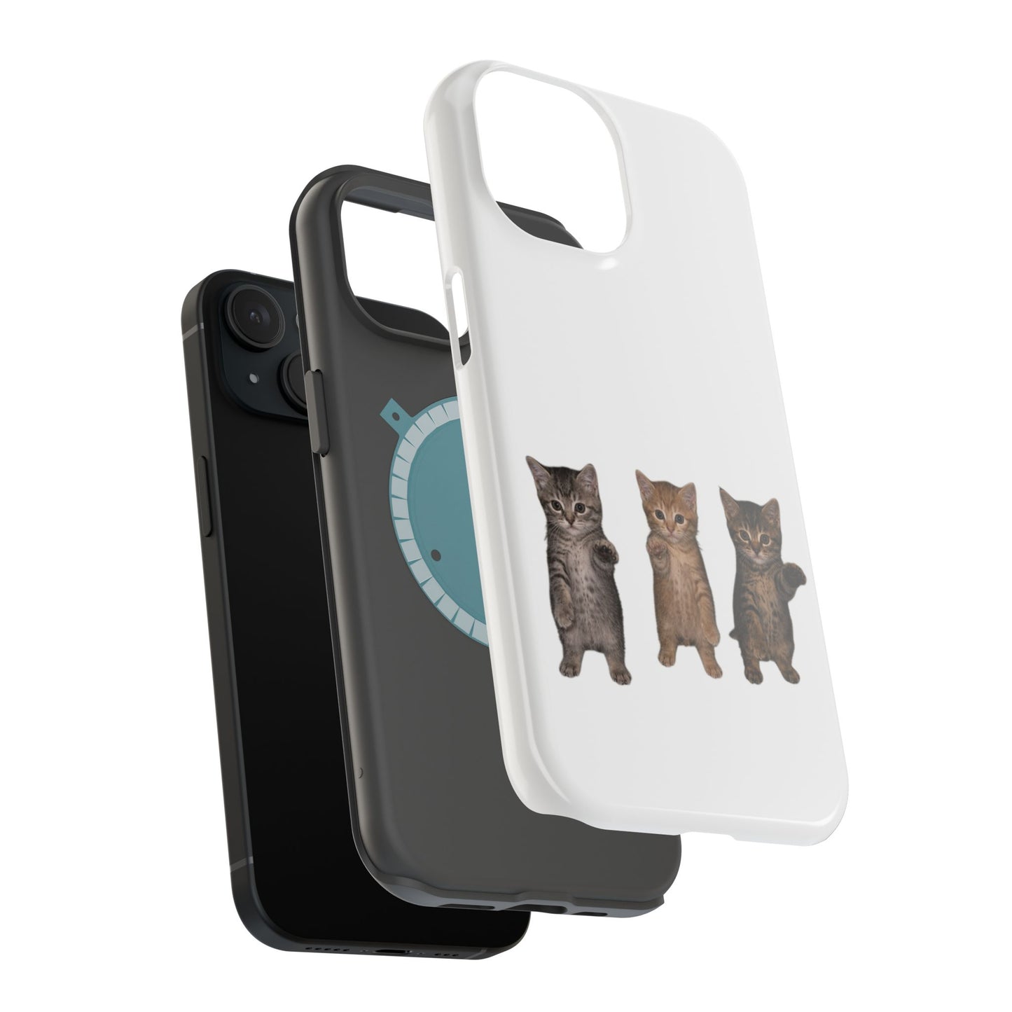 Cute Standing Trio Kittens Dancing Magnetic Impact-Resistant Phone Case