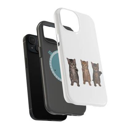 Cute Standing Trio Kittens Dancing Magnetic Impact-Resistant Phone Case