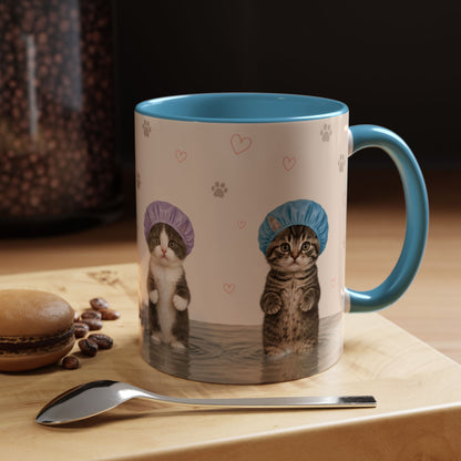 Cute Kittens in Shower Caps Accent Coffee Mug – 11/15oz