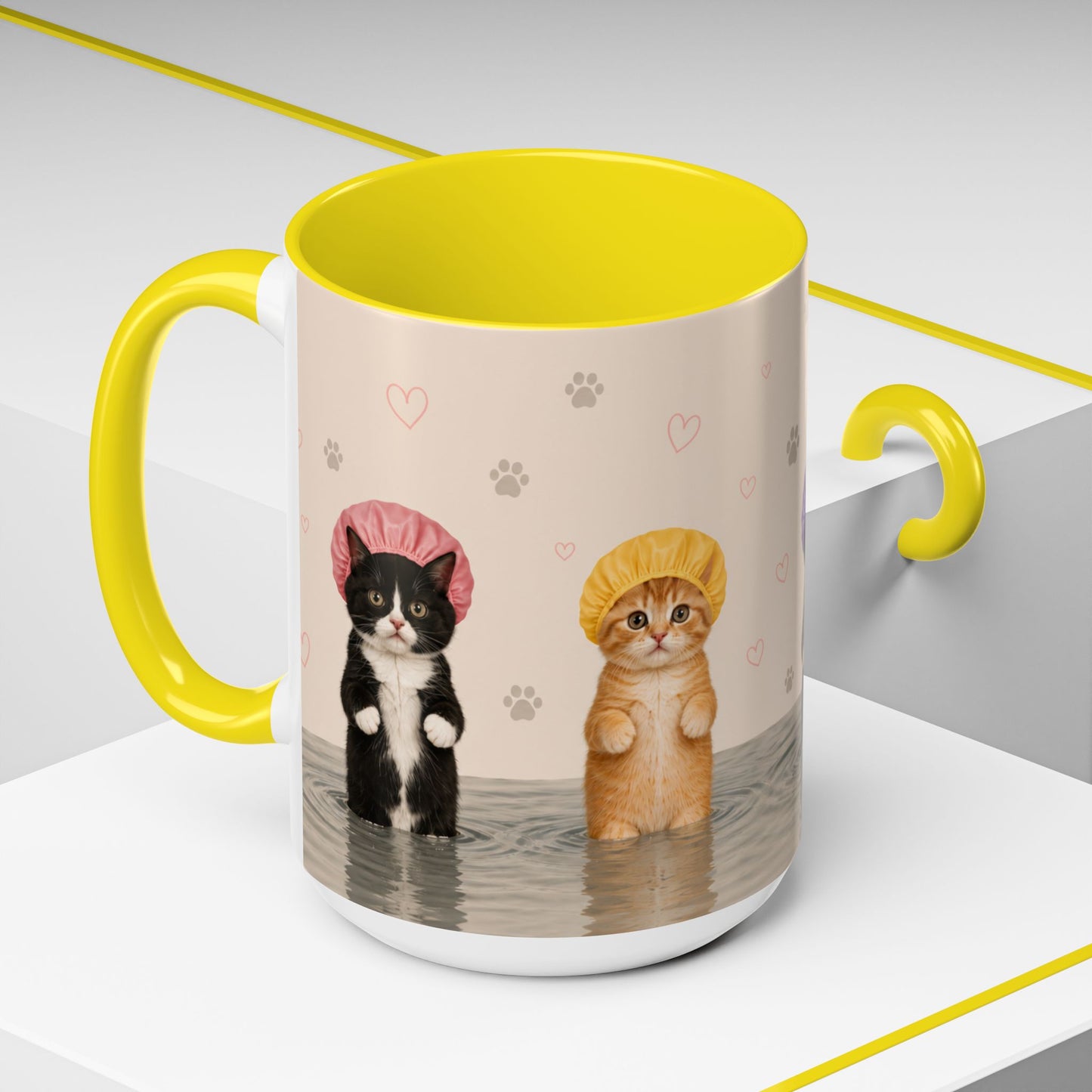 Cute Kittens in Shower Caps Accent Coffee Mug – 11/15oz