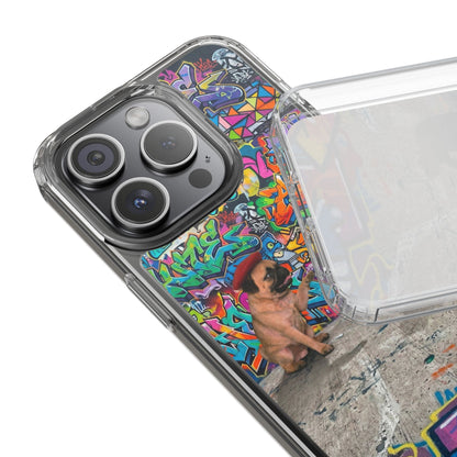 Clear Phone Case — Colorful Graffiti Pugs Design