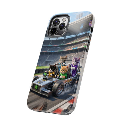 Racing Cats Tough Phone Case — Cute Kittens Driving Racecar Phone Cover
