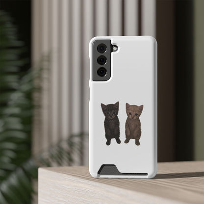 Cute Kitten Duo Phone Case with Card Holder